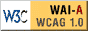 Level A conformance icon, W3C-WAI Web Content Accessibility Guidelines 1.0
